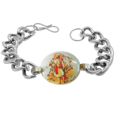Elegant Silver shivaji Maharaj Stainless steel Bracelets